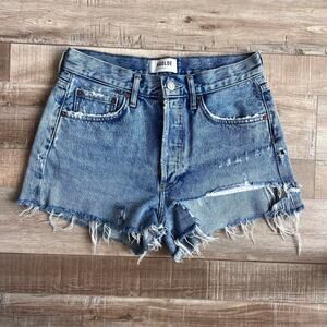 AGOLDE Parker Vintage Cut Off Denim Shorts in Freewheeling Size 25